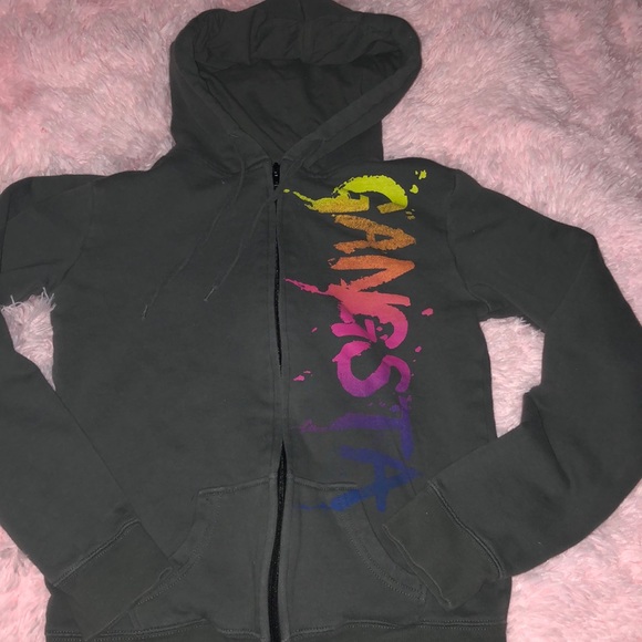 Hybrid Apparel Tops - Rainbow Gangsta Zip Hoodie 🌈